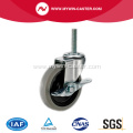 5'' Thread Stem TPR Light Duty Industrial Caster with side brake